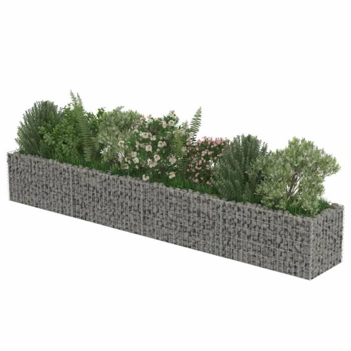 Haute qualité Jardinière à gabion - Bac A Fleur Acier galvanisé 360 x 50 x 50 cm *630806
