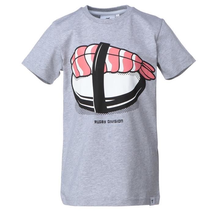 RUGBY DIVISION T-shirt col rond Sushimi - Enfant garçon - Gris Chiné