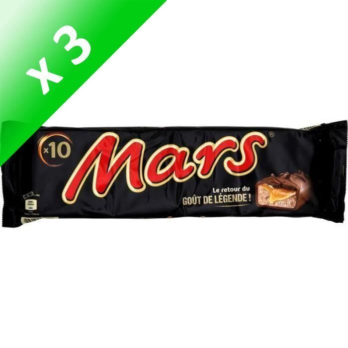MARS Barres chocolatées Legend fourrées de confiserie et caramel - 10x 45 g (Lot de 3)