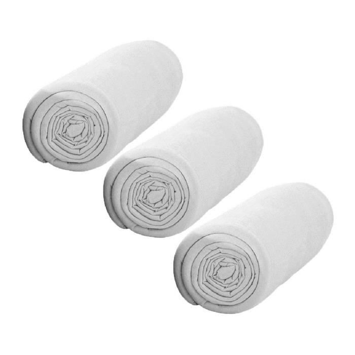 TODAY Pack de 3 Draps Housse 100% coton Jersey 90x190 cm chantilly
