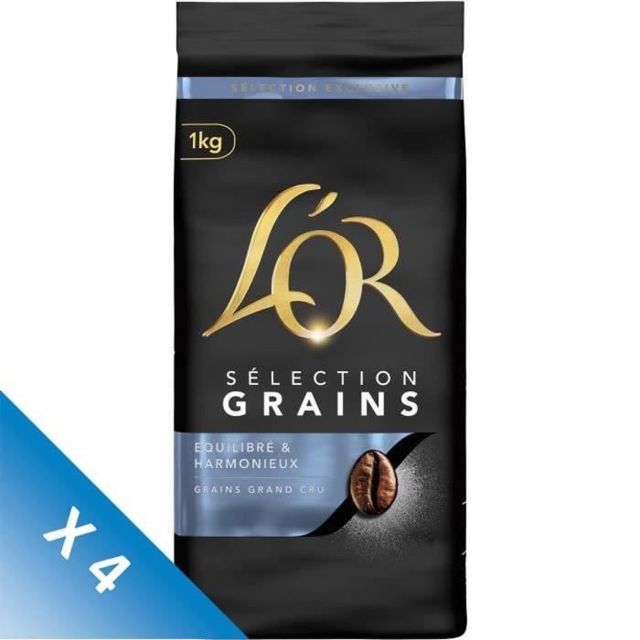 Lot de 4 - L'Or Selection Café en grains - 1KG