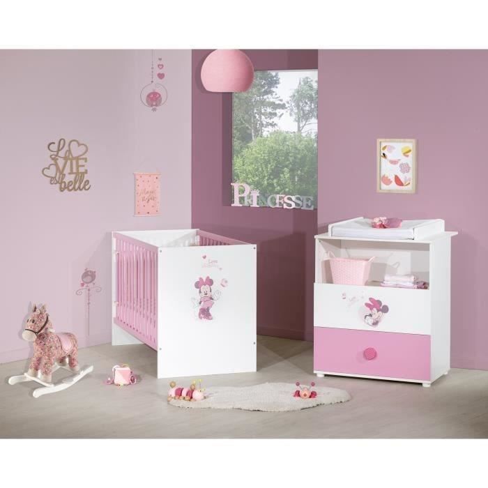 MINNIE Duo Commode à langer et lit bébé 60x120 cm - Disney Baby