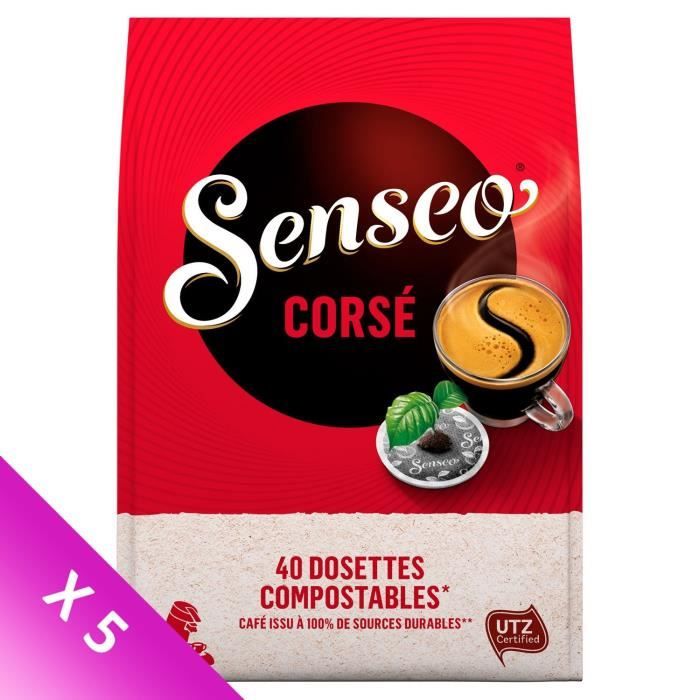 Lot de 5 -Senseo Corsé café en dosettes x40 -277g
