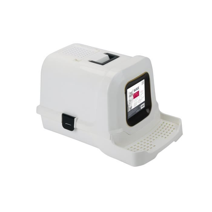 MPETS Maison de toilette Suez - Noire et blanc - Pour chat