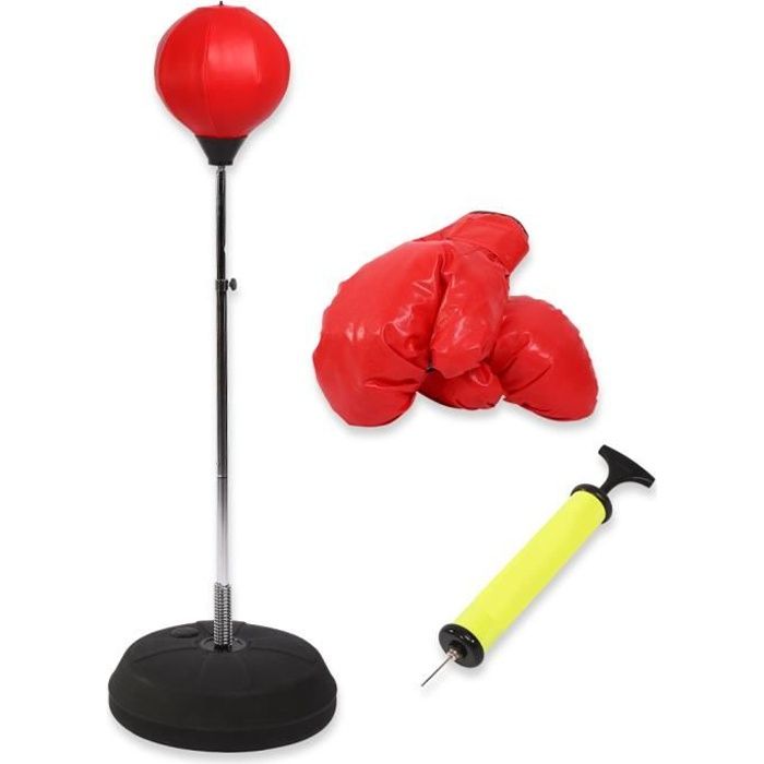 Sac de Frappe, Boxe Hauteur Réglable, Punching Ball sur Pied pour Entraînement Enfant Adulte avec Gants de Boxe, Pompe MAGIC