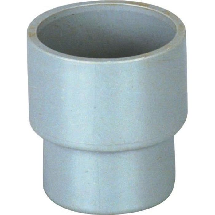 Raccord PVC gris droit réduit - Ø 40 - 32 mm - Double emboîture - Girpi
