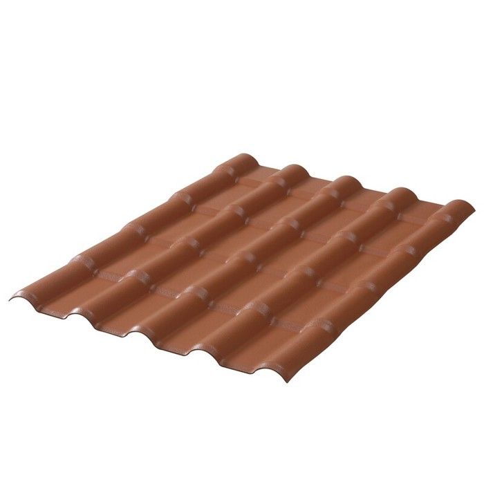 Plaque pvc imitation tuile moderne 222 x 75 cm - L: 222 cm - l: 75 cm - Terre cuite