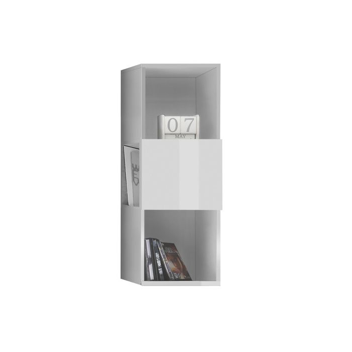 Miliboo - Etagère murale verticale 3 rangements laquée blanc brillant ETERNEL