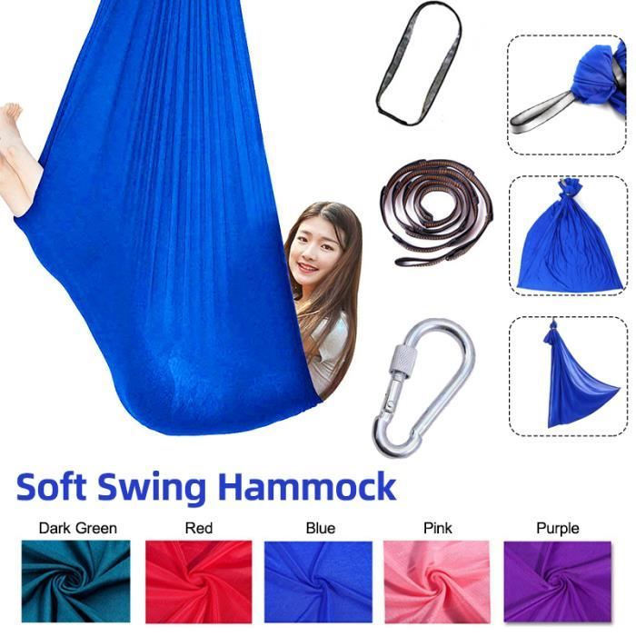 Hamac d'Oscillation de Coton d'Enfants pour l'Autisme Tdah Ajoutent le Câlin de Thérapie Jusqu'à 88lbs BLEU