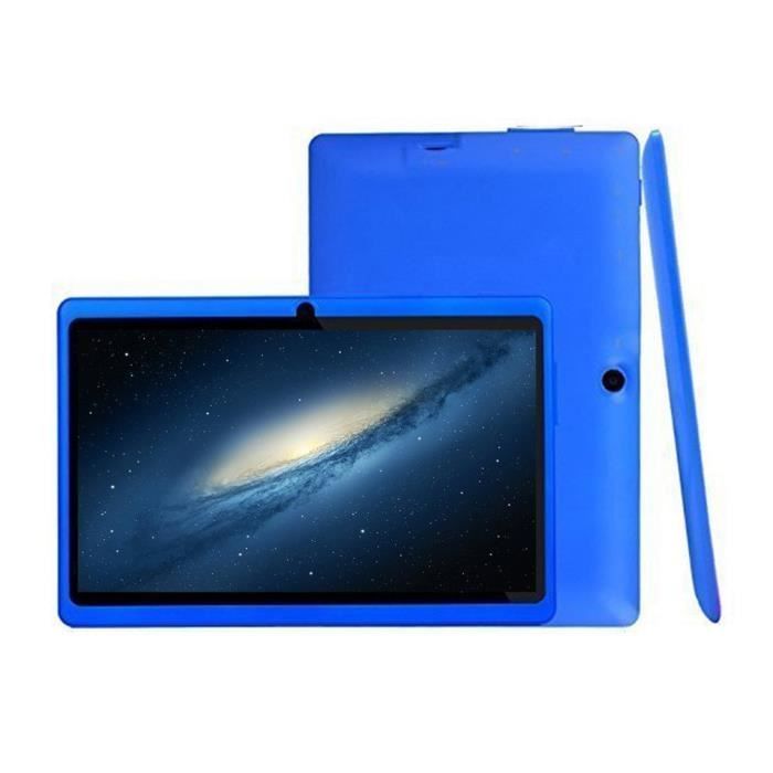Tablette 7 pouces, écran haute définition Tablette PC quadricœur Slim, caméra HD 2.0MP BLEU