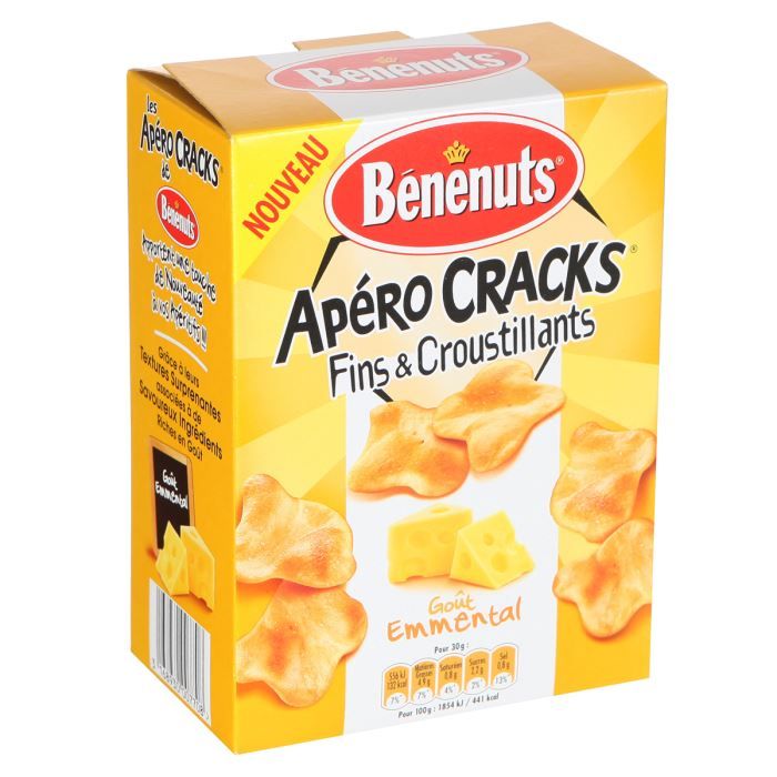 Benenuts Apéro Cracks fins et croustillants à l'emmental 90g