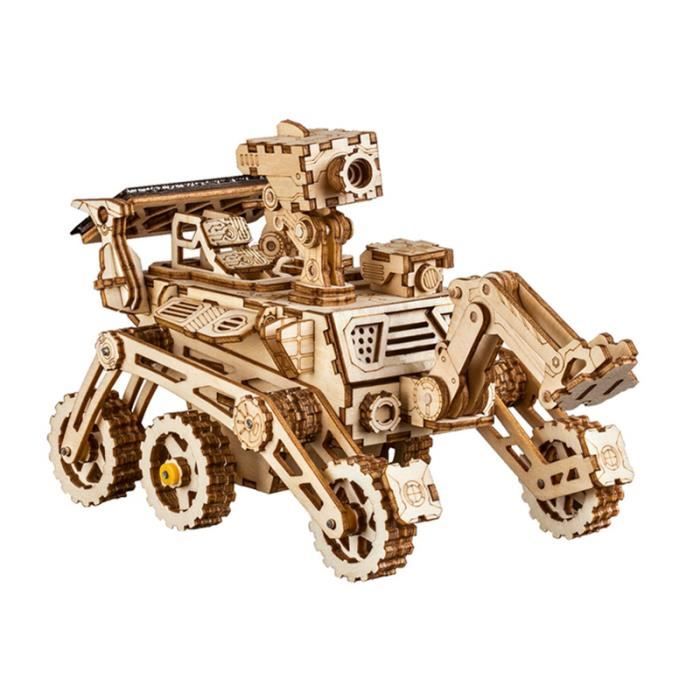 Robotime Kits de construction de modèle de bricolage Curiosity 3D Puzzle en bois jouet d'énergie solaire cadeau pour garçon adultes