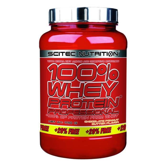 100% Whey Professional 1110g CHOCO PEANUT Scitec (920g + 20% OFFERT)
