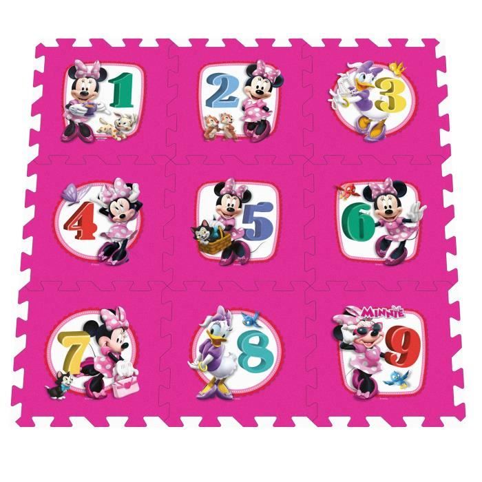 MINNIE Tapis Bébé Puzzle Mousse Marelle 9pcs Avec Sacoche