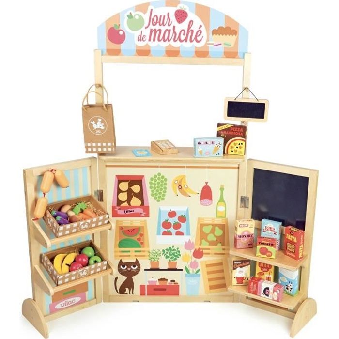 Jour de Marché Marchande Multicolore