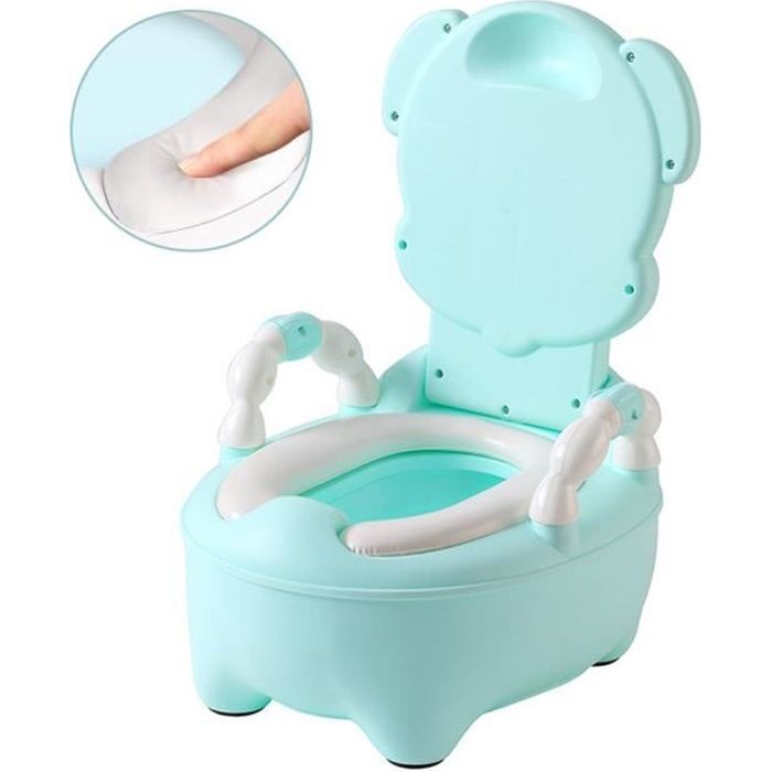Réducteur de WC bébé Siège de Toilette Enfant Potty Pot Toilette Chaise pliable en Plastique Vert Antidérapant VINTEKY®