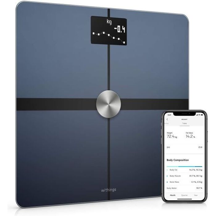 Withings Body+ - Balance connectée WiFi & Bluetooth avec analyse de la composition corporelle (poids, masse