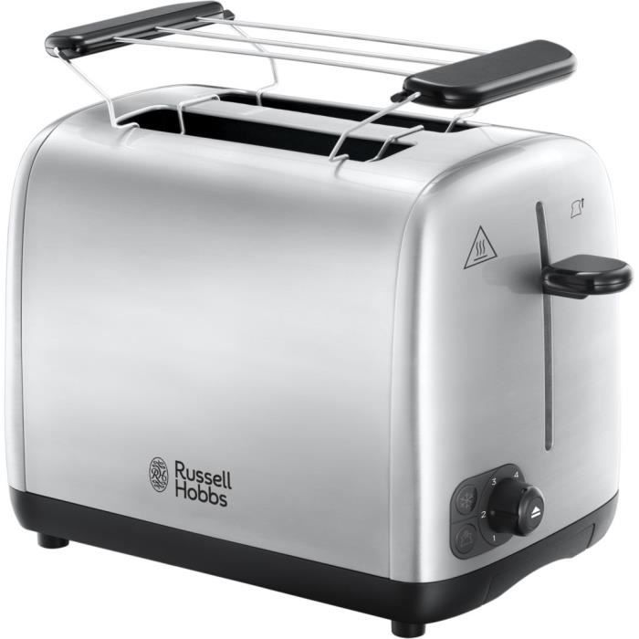 RUSSELL HOBBS 24080-56 Toaster Grille Pain Adventure, Cuisson Uniforme, Contrôle Brunissage, Chauffe Viennoiserie - Acier Brossé