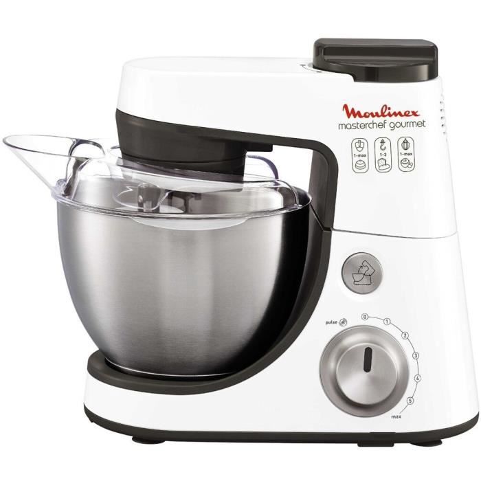 MOULINEX - Robot gourmet 4081 - 900W - Bol 1,5L - 6 vitesses - Fonction pulse - Kit patisserie : pétrin, malaxeur et fouet