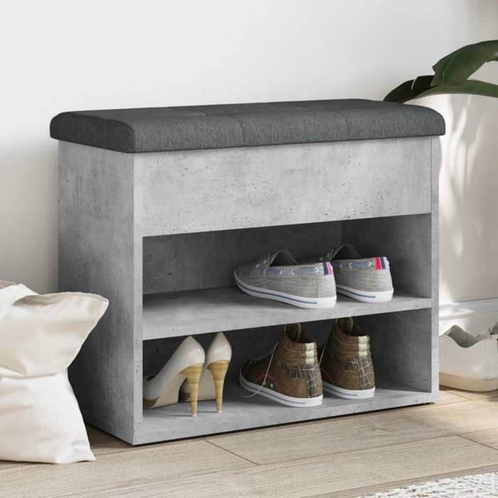 vidaXL Banc à Chaussures Meuble de Rangement avec Coussin Banc de Couloir avec Étagère Entrée Salon Intérieur Moderne 835099