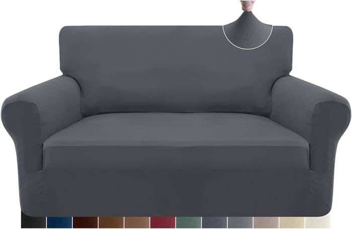 Housse De Canapé Subrtex – 2 Places, Gris Fumé Clair, Extensible, Neuve