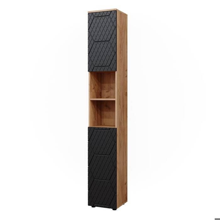 Armoire de salle de bain Irma 30x192cm Anthracite avec structure en nid dabeille Vicco 42852