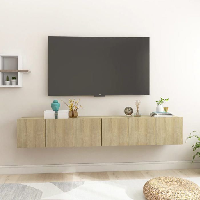 *NEW Meuble HiFi - Classique - Meubles TV suspendus 3 pcs Chêne sonoma - 60x30x30 cm 88334