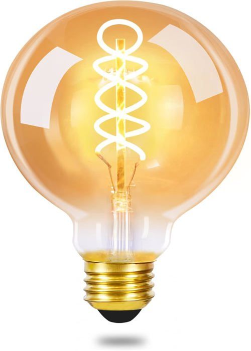 Homefire Ampoule LED E27 Vintage - G80 4W blanc chaud 2200K filament ampoule Edison rétro antique ampoule éclairage