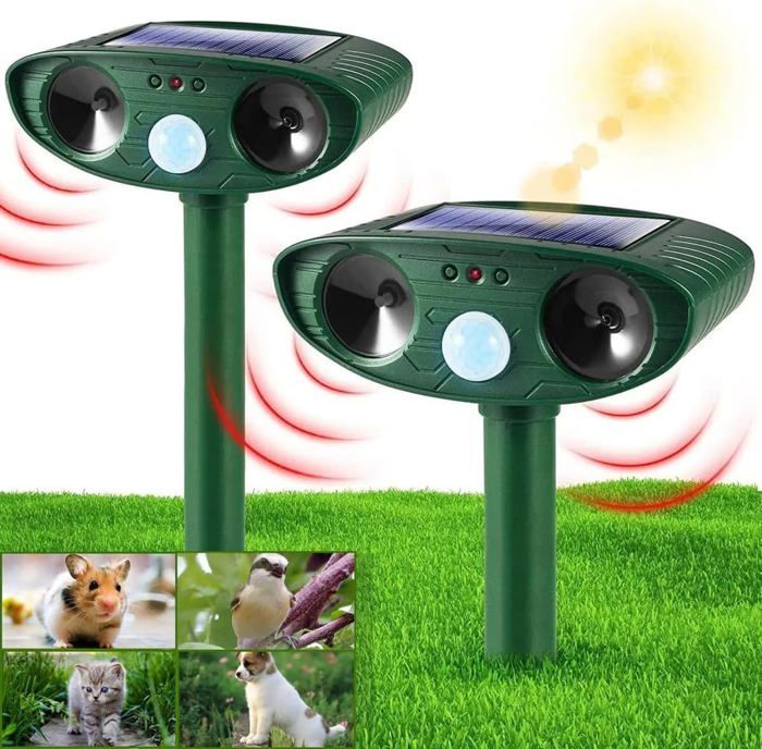 Répulsif à Ultrasons Pour Chats - Portée 10 M, étanche, Sans Fil - Pour Jardin, Potager, Bac à Sable