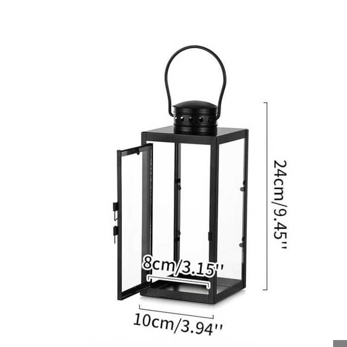 Lanterne Funéraire Pour Tombe Lanterne Funéraire Extérieur Métal Noir - Résistante Intempéries Pour Bougies & Décor Jardin Lanterne Decorative