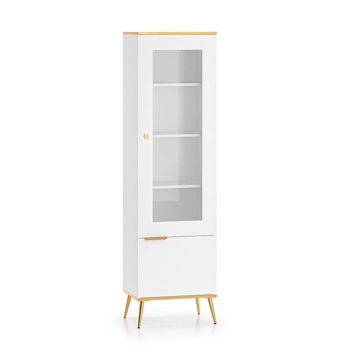 Vitrine 2 portes Petits-meubles - Zora - 55 x 40 x 195cm - Blanc