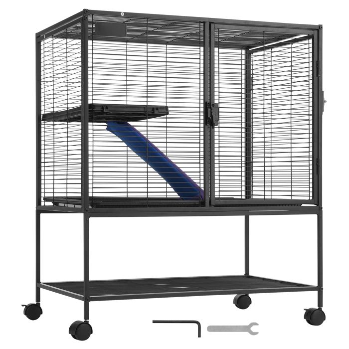 Cage à Furet - DUOKU - JM-XC-082 - 770x520x920 mm - Noir - Facile à Assembler