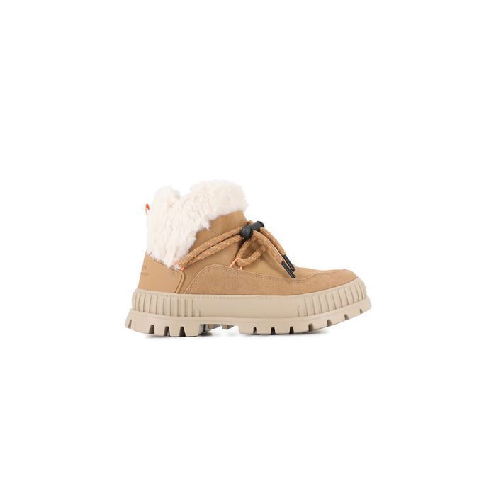 Palladium Palladium Pallashoc Lo - Baskets femme cuir marron semelle caoutchouc lacets