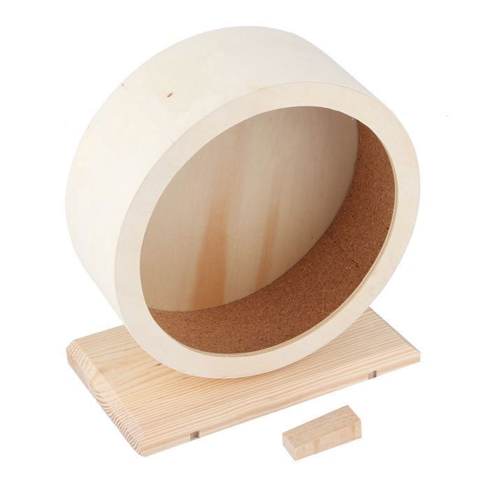 Comparer les prix de Roue en bois pour hamster - EINNENFFER - Taille S - Support silencieux - Non toxique - Écologique