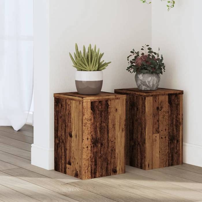 (ON SALE)Supports pour plantes (3 pcs) - vieux Bois - Bois dingénierie - Armoire pour Plante EU435180