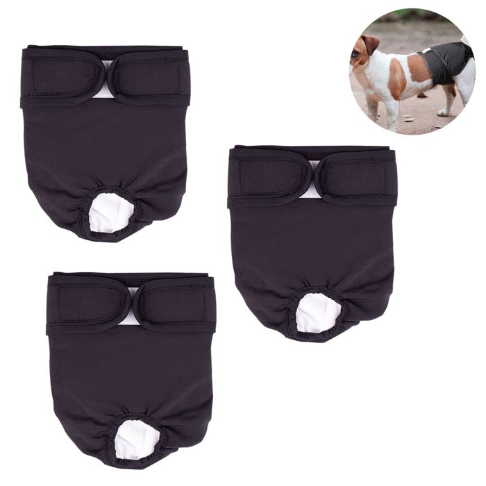Comparer les prix de JORMFTTE Paquet De 3 Couches Lavables Réutilisables Pour Chien Pantalon Physiologique Pour Chien Très Absorbant Couche Label