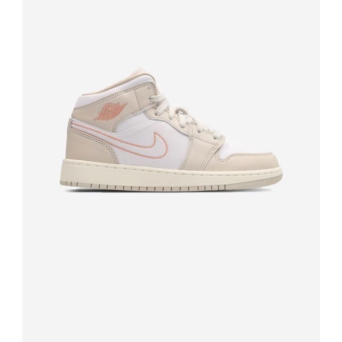 AIR JORDAN Nike GS Air Jordan 1 Mid Se  Sanddrift White