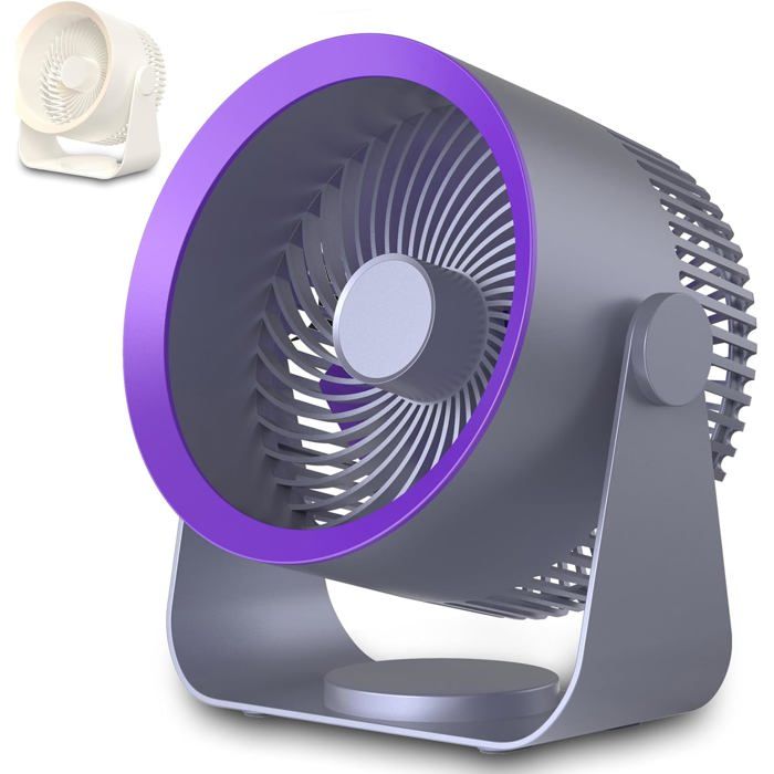 Ventilateur portable - ULISEM - 4000 mAh - Ultra silencieux - 3 vitesses - Gris - Ulisem
