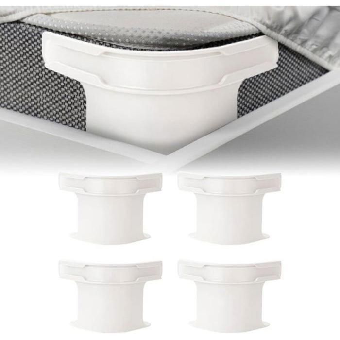 Sangles pour Draps de Lit 4 Pièces Attache Drap Housse Triangle Attache Matelas élastique Tendeur de Draps Réglable Bretelles Sangle pour Matelas Blan | Leroy Merlin
