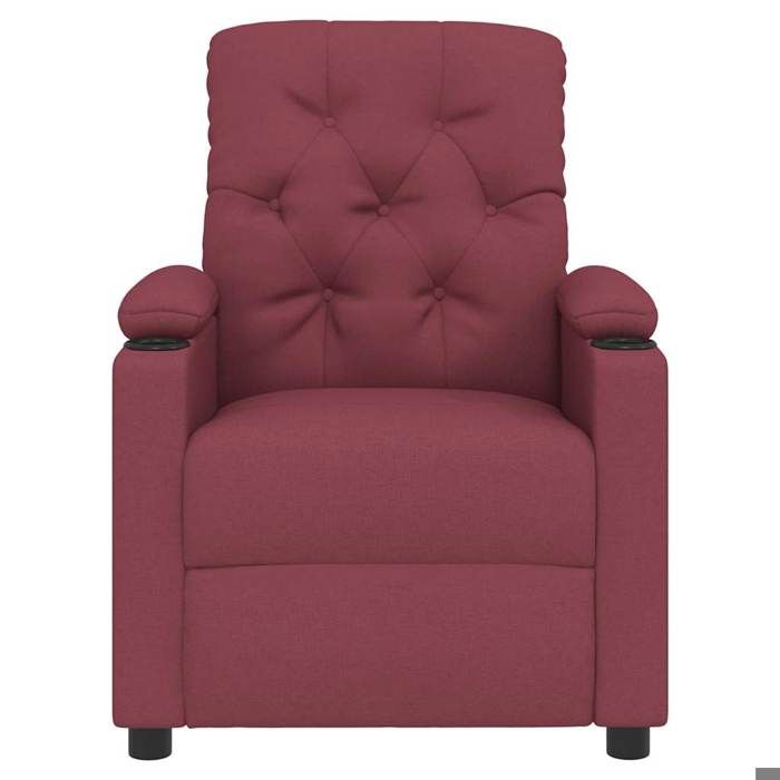 NEUF Fauteuil inclinable - BURKE - Chaise Pour salon - Rouge bordeaux Tissu LL3606