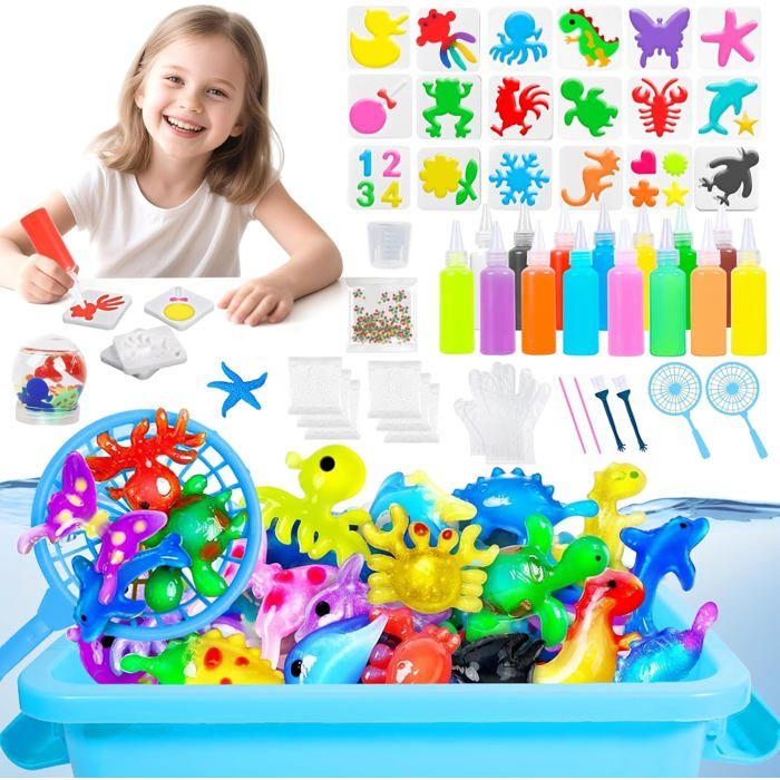 Kit De Création D'elfes D'eau Avec Gel Magique 3D - 18 Moules, 15 Gels Colorés - Activité Manuelle Pour Enfants 3 Ans Et Plus - 8