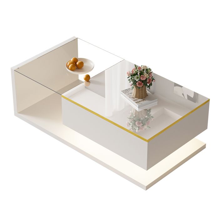 Table basse de 100 cm de long blanc brilTable basse de 100 cm de long blanc brillant. Tables dappoint tables basses avec verre e