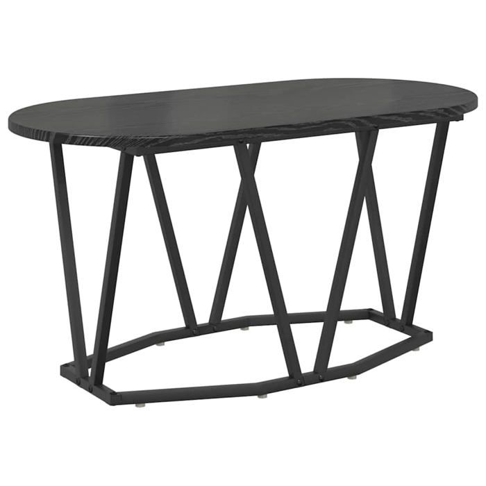 Table basse ovale moderne - vidaXL - 80x40x40.5 cm - Chêne Noir - Bois dingénierie et métal - Design industriel