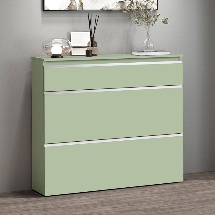 Meuble à chaussures Marconi Dmora bois noble vert 120x265x108h cm