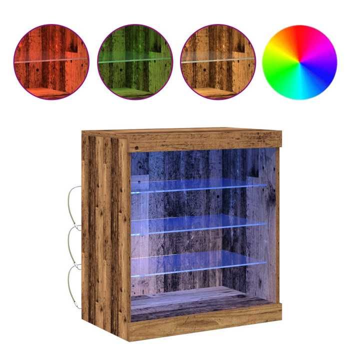 ABOTT@Buffet Bahut KENNETH - LED - Meuble de rangement Bois ancien 605x37x67cm - Bois dingénierie - 302186