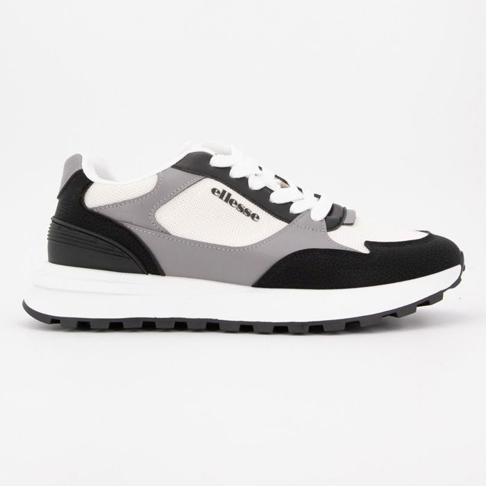 Ellesse Baskets noires semelle blanche à lacets blancs Femme ELLESSE