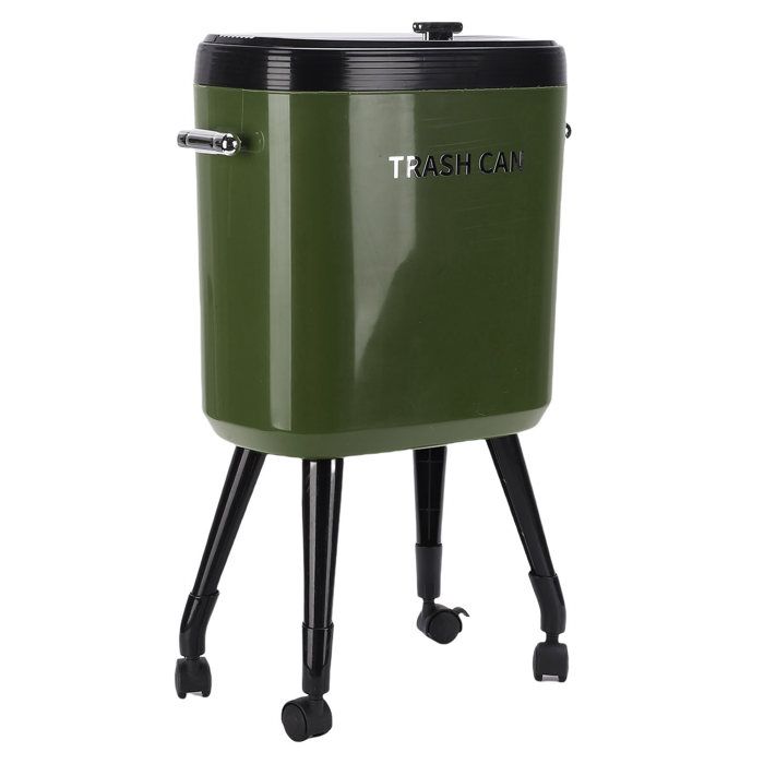 ARAMOX Poubelle de cuisine Poubelle haute avec pieds à roulettes 15L grande capacité poubelle étroite droguerie corbeille Vert