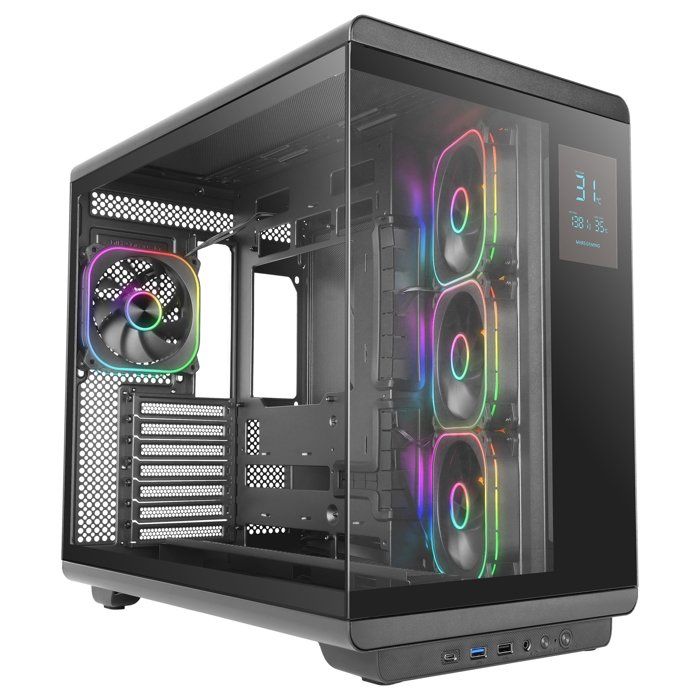 Boîtier PC - MARS GAMING - MC-REVPRO - Écran LCD 43 - 4 ventilateurs PWM ARGB - Hub PWM+ARGB USB-C