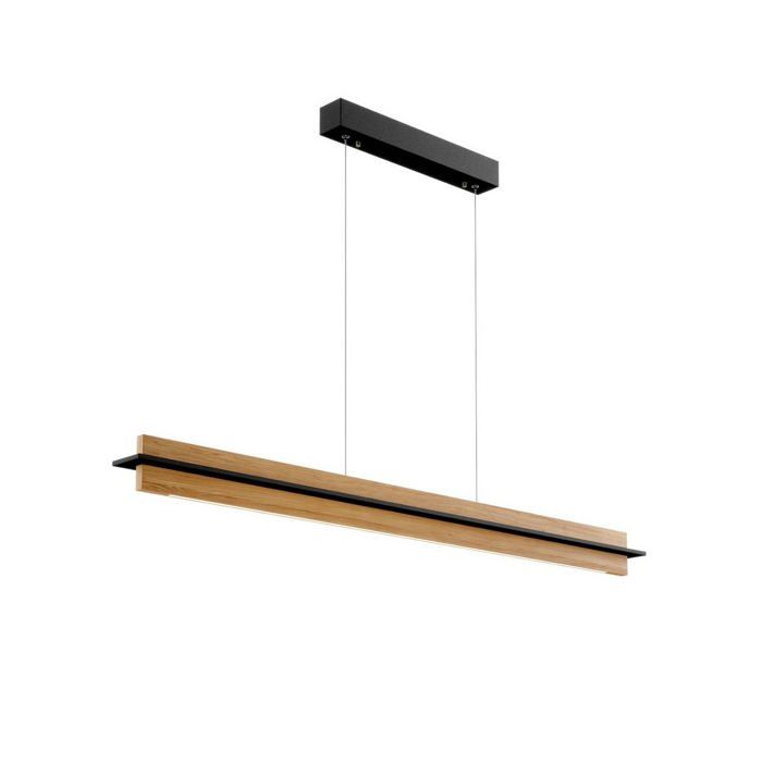 LED Suspension Lexa à intensité variable (Moderne) en Marron Bois e. a. pour Salon & Salle manger (1 lampeà) bois suspension lampe