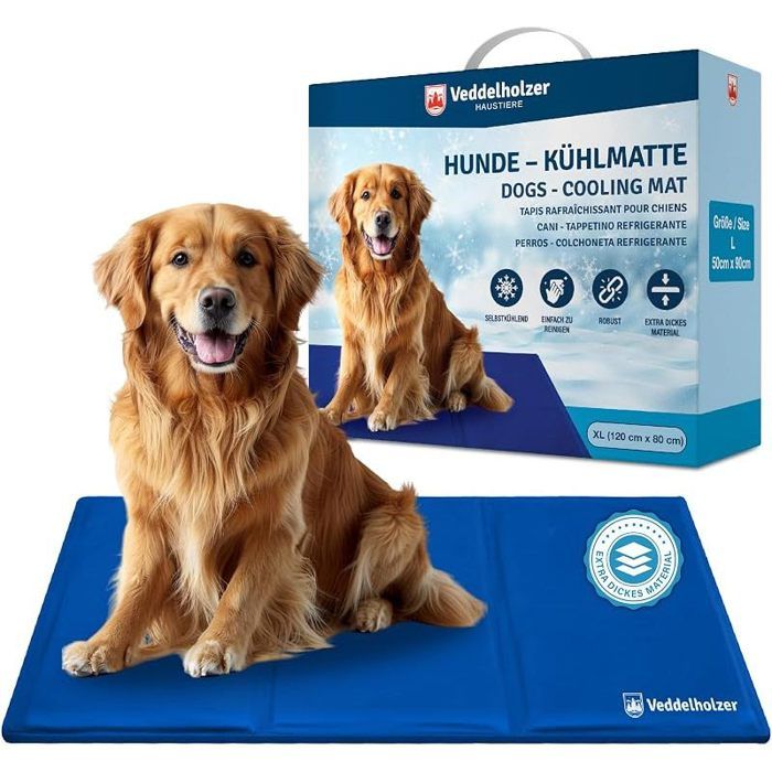 Tapis rafraîchissant (XL) pour Chien Extra épais résistant aux Rayures Auto-refroidissant sans électricité Parfait120 x 80 cm